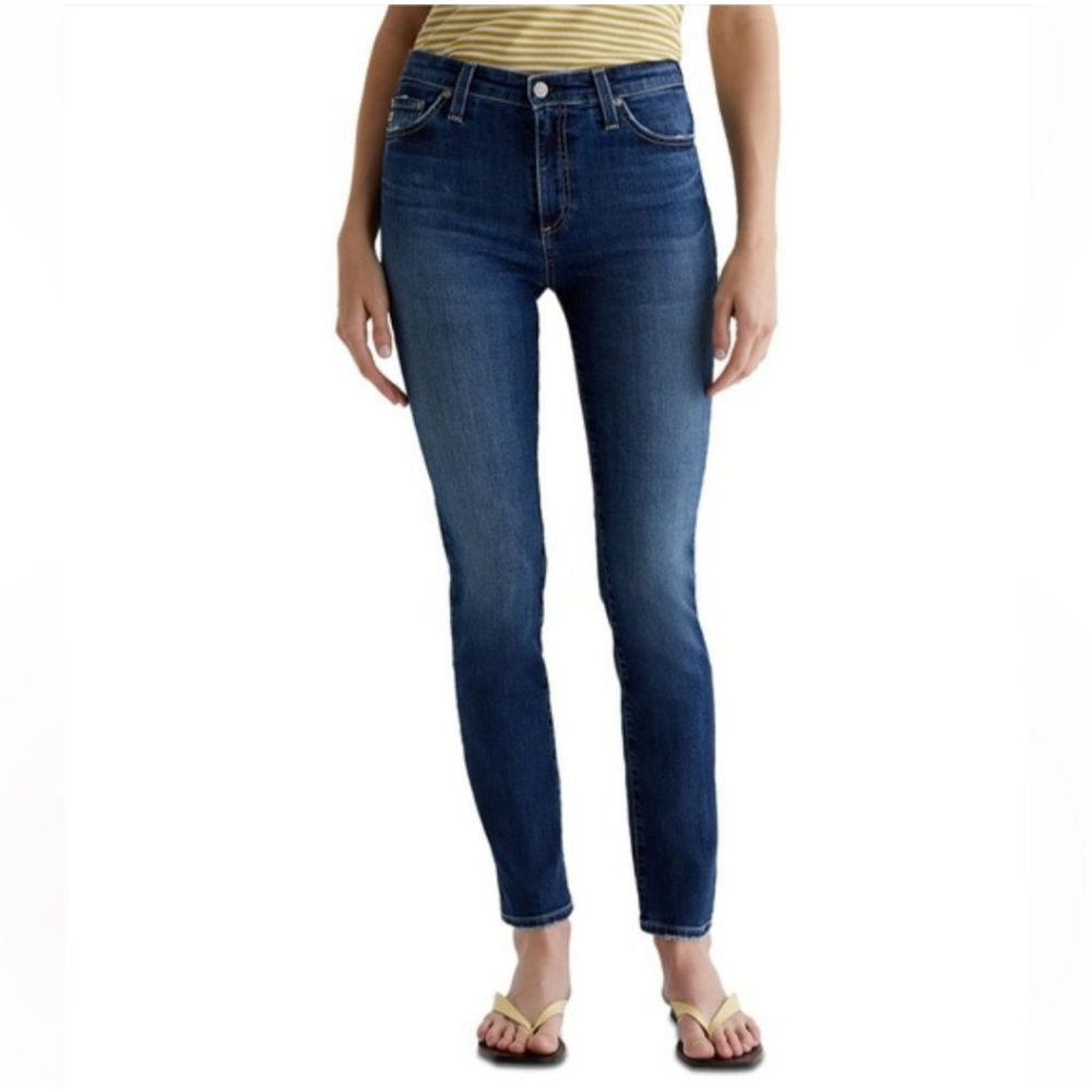 AG Adriano Goldschmied Blue Mari High Rise Slim Straight Leg Jeans #59 Size 27